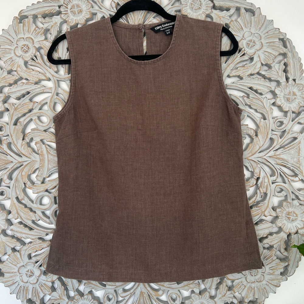 TILLEY ENDURABLES Brown Oversized Tank Top Size Small